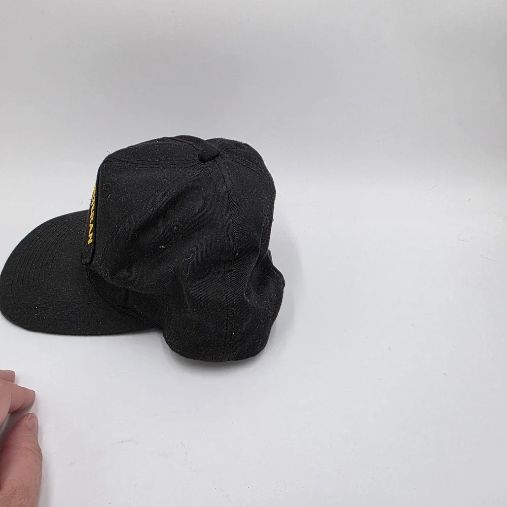 Vietnam Era Veteran Black Snapback Hat National Defense Medal YoungAn Hat Co